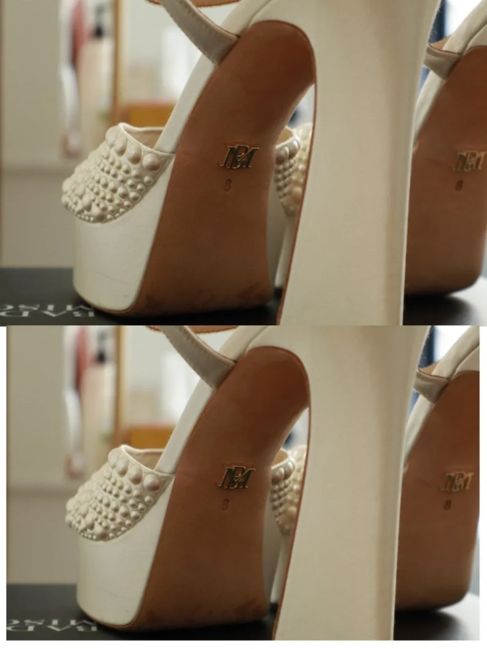 Badgley Mischka White Pearl Platform Sandal